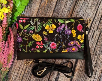 Wildflowers Crossbody Bag Herb Garden Botanical Cloth Purse Vegan Rifle Paper Co Purse Cottagecore Clutch Bag Herbology Purse Herbs Handbag