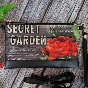 Secret Garden Clutch Literary Crossbody Bag Book Crossbody Bag Book Bag Literary Girl Small Crossbody Bag Gift For Readers Purse Books