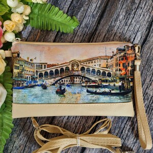 Cartera de mano, cartera de mano, cartera de viaje, monedero, cartera Venecia, cartera de mano, cartera pequeña, cartera de mano
