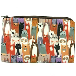 Cat Themed Purse Cat Makeup Bag Bags With Cats On It Cat Themed Toiletry Bag Cat Pencil Bag Black Cat Red White Gray Cat Cosmetic Bag Pouch