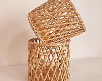 Natural rattan plant basket, Stylish Interiors, Multi Functional Storage Basket, Wicker Plant Pot, Wicker Plant Holder, Hand Woven