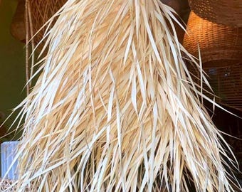 Wicker Lampshade | Rattan Pendant Light | Straw Hanging Lamp | Moroccan Ceiling Lamp | Boho Light Fixture | Marrakesh Decor
