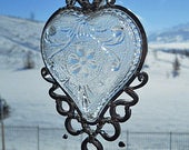 My Icy Heart - Vintage dish given new life as a Windchime