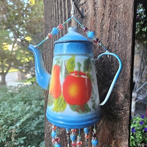 Enamelware Coffee Pot Wind Chime
