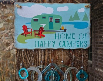 Happy Campers Bottle Ring Wind Chime