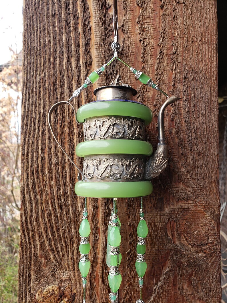 Jade Tibetan Teapot Wind Chime Etsy