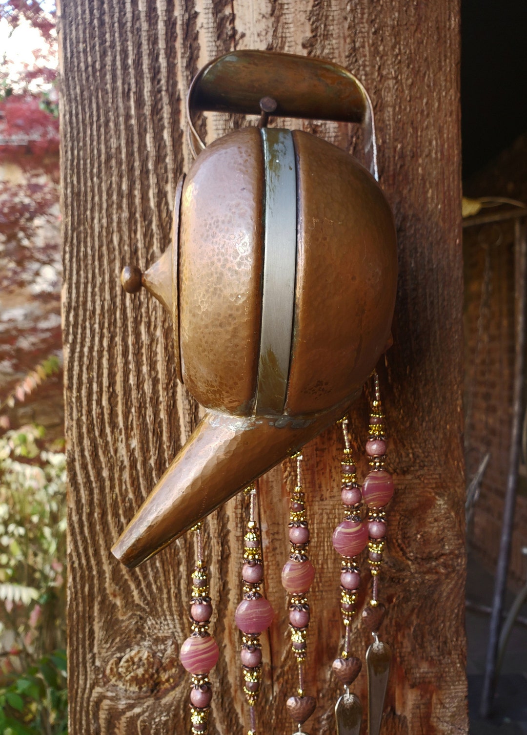 Hammered Copper ART DECO Teapot Wind Chime Etsy
