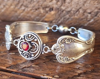 Spoon Bracelet - Stunning Silverware Bracelet -Size Large (7 1/4")