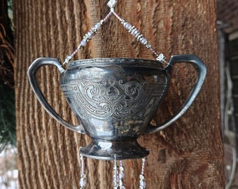 Etched Sugar - Antique Sugar Bowl Wind Chime