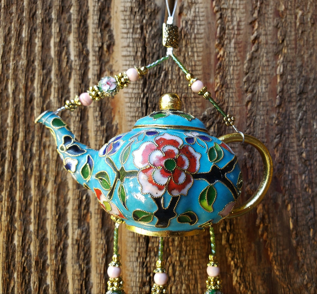 Lovely Mini Cloisonne' Teapot Wind Chime Etsy