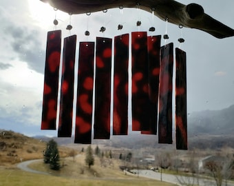 Mottled Wave Glass & Driftwood Chime