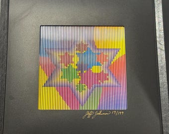 Rare,  framed  kinectic art, by renowned artist, Jeff Johnson. Title: Shalom