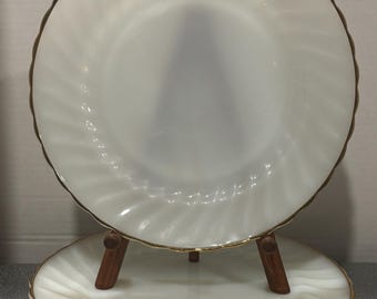 Vintage Anchor Hocking Fire King Suburbia Swirl Plates (Set of 4)