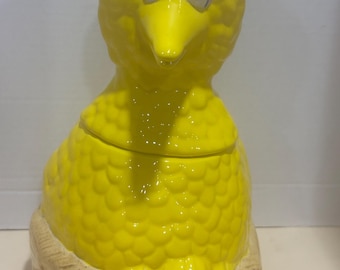vintage 1970s Big Bird on Nest ceramic cookie jar