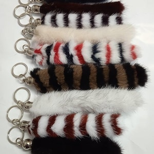 Real Mink Fur Long Keychains - The More You Buy The Less You Pay - Luxury Gift - Brand New
