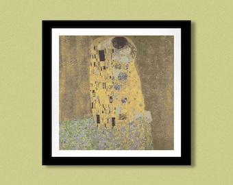 Patrón de punto de cruz de El beso de Gustav Klimt (Descarga digital)