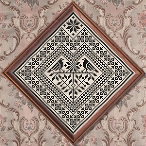 Raven Tree of Life Cross Stitch Pattern PDF, Blackwork Sampler Style PDF, Pattern Keeper compatible, Beginner friendly