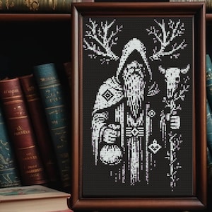 Veles Slavic God Cross Stitch Pattern: Pagan Embroidery (PDF Download)