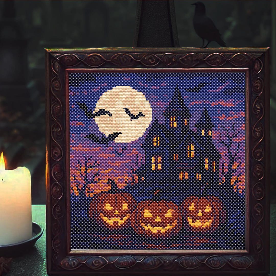 Spooky Halloween Cross Stitch Pattern: Instant Download (PDF Design) - Etsy