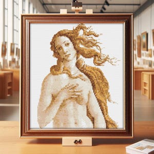Birth of Venus Cross Stitch Pattern: Botticelli Goddess (Digital PDF)