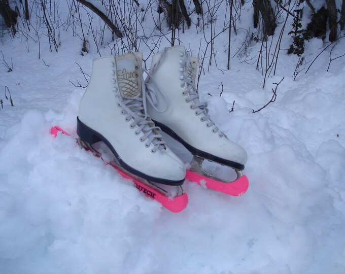Leather Ice Skates Made in Canada Lange Skates With Blade Guards Womens