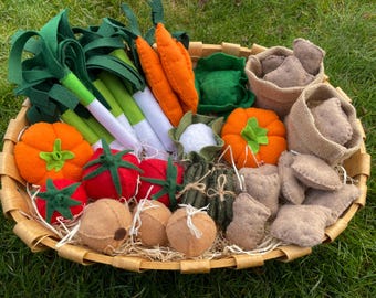 Les légumes - Dinette en feutrine - Cousus main – Jeu d’imitation cuisine marchande pour enfants