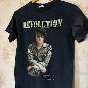 Vintage 90s John Lennon Revolution the Beatles Black Tennessee