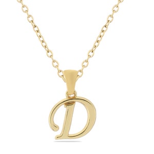 Collar con letra D bañado en oro, regalo de San Valentín