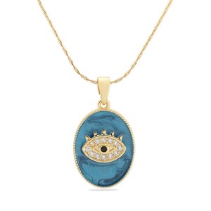 Collier oeil en pierre de zirconium