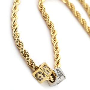 Collar con letras - Colgantes con letras, collar con letras de circonita personalizado - Idea de regalo de Navidad, dijes con letras, regalo de San Valentín