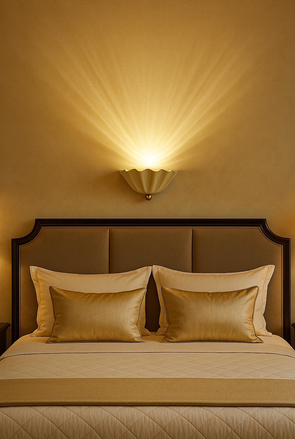 Raw brass handmade Wavy Shape wall sconce,Elegant Floral Shade, Unique Artisan craftsmanship Old brass wall lamp