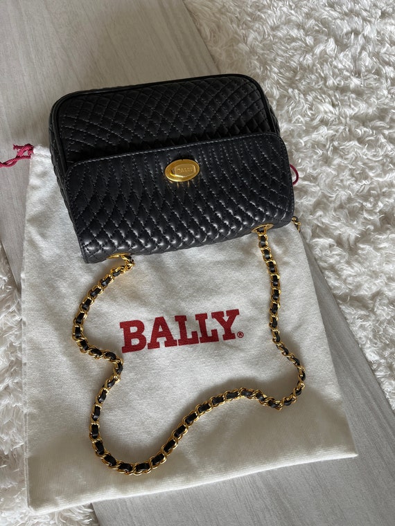 Bally small black leather crossbody/clutch purse M