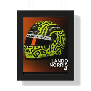 Lando Norris Framed Vertical Poster, F1 Art Print, Sports Wall Decor, Racing Fan Gift, Motorsport Home Decoration
