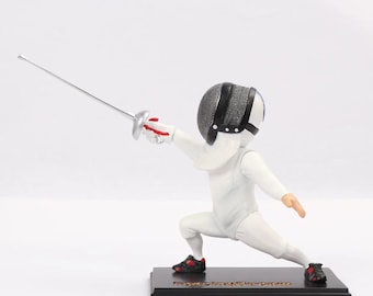 fencing epee lunge statues, fencing figures, fencing, fencing decorations, fencing gifts