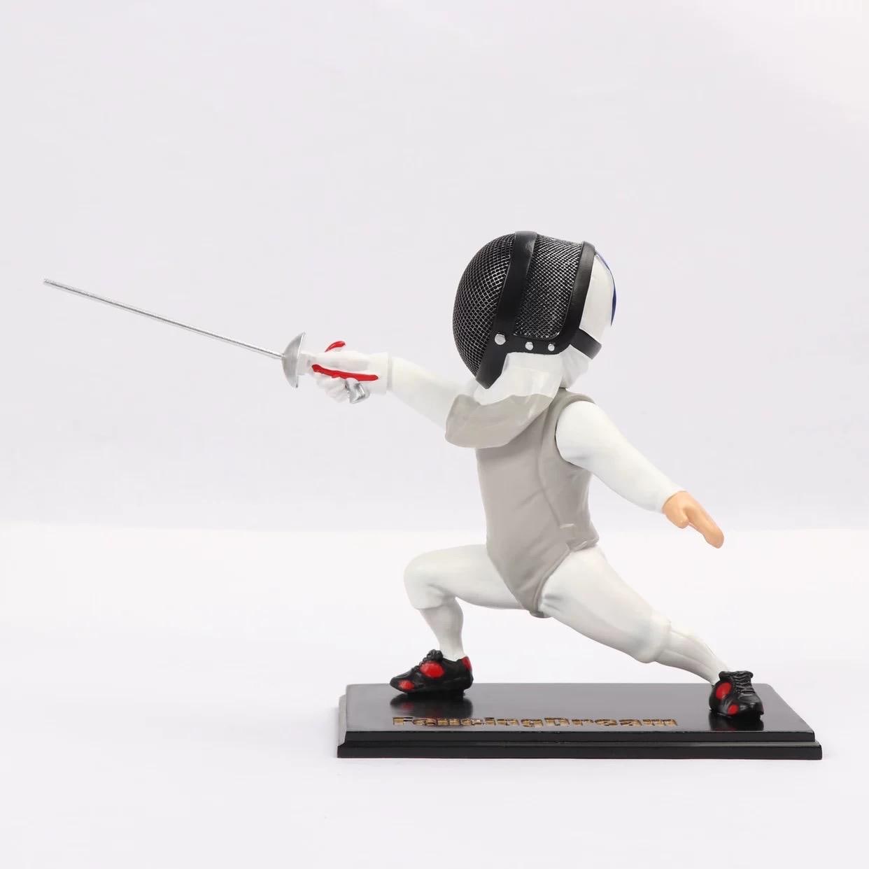 fencing foil lunge statues, fencing figures, fencing, fencing decorations, fencing gifts