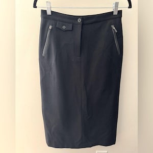 Office Wear LAUREN Ralph Lauren Petite Black Wool Blend Midi Pencil Skirt 6P