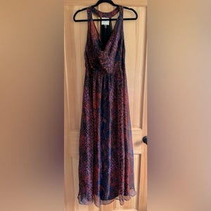 Coquette Resortwear Anthro HD in Paris Purple Black Racerback Silk Maxi  Dress M - Etsy Israel