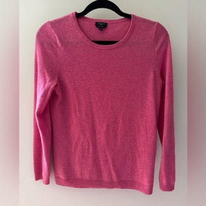 Barbiecore Talbots Petites PURE CASHMERE Pink Luxury All Season Sweater Size MP