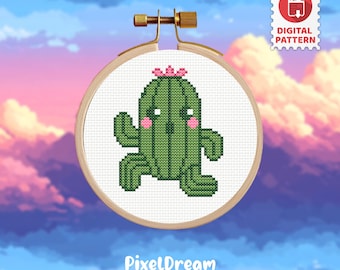 KawaiiCactilio - Cross Stitch Pattern - Digital Product - PDF