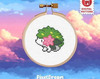 Shaymin - Mini Cross Stitch Pattern - Digital Product - PDF