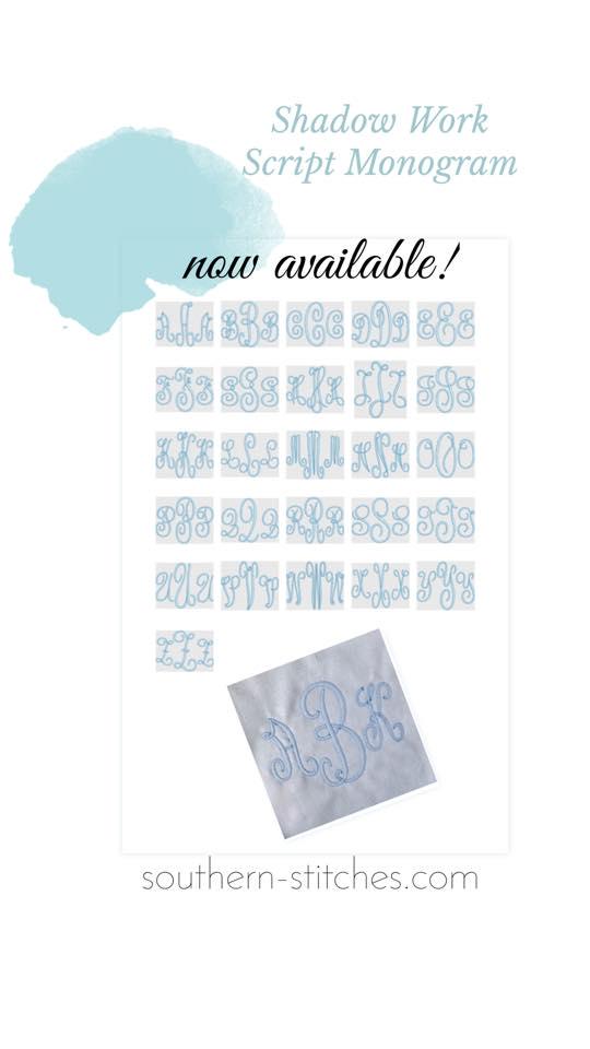 Shadow Work Machine Embroidery Script Monogram Collection - Etsy