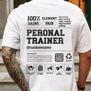 Personal Trainer Custom T-Shirt, QR Code Personal Trainer Shirt, Personal Trainer Tee, Personal Trainer Gift, Custom Personal Trainer Gift