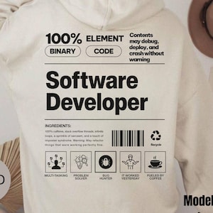 Funny Software Developer Hoodie, Programmer Sweatshirt, Backend Developer Sweater, Coding Gift, Web Developer, Nerdy Software Engineer Gift