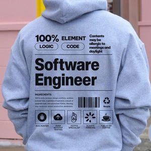 Software Engineer Hoodie, Programming Nerd Gift, Tech Geek Sweatshirt, Computer Science Clothing, Developer Pullover, IT Engineer Hooded