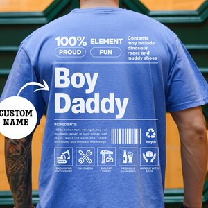 Comfort Colors® Custom Boy Dad Shirt, Funny Dad T-Shirt, Father's Day Gift for Him, Gifts for Dad, Cool Daddy Tee, New Dad Gift Flo Blue
