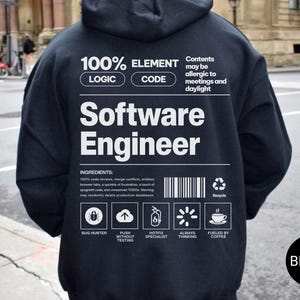Software Engineer Hoodie, Programming Nerd Gift, Tech Geek Sweatshirt, Computer Science Clothing, Developer Pullover, IT Engineer Hooded