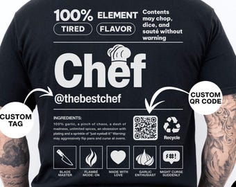 Funny Custom Chef Shirt, Chef Comfort Colors T-Shirt, Pastry Chef, Culinary Shirt, Food Lover Shirt, Baker Gift, Gift For Mom