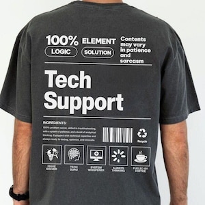 Comfort Colors® Tech Support Shirt, IT Support Tshirt for Dad, Funny Tech Support Gift for Husband, Funny Sys Admin Tee for Him, Definition