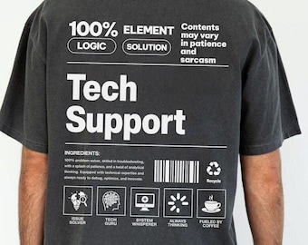 Comfort Colors® Tech Support Shirt, IT Support Tshirt for Dad, Funny Tech Support Gift for Husband, Funny Sys Admin Tee for Him, Definition