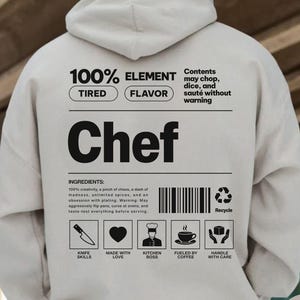 Chef Funny Hoodie, Baker Gift, Funny Cook Hoodie, Cooking Gift, Culinary Teacher, Sous Chef, Culinary School Apparel, Kitchen Humor Jumper